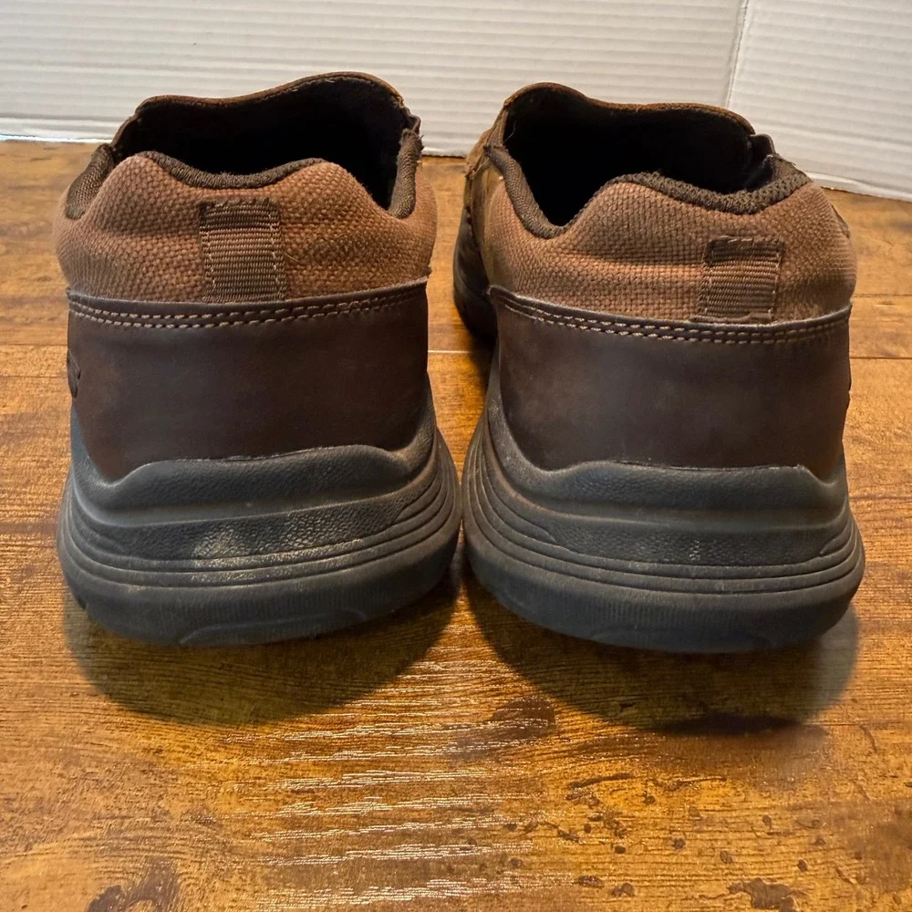 Skechers Mens Relaxed Fit Leather Slip On Loafers Brown Size 10.5 Versatile